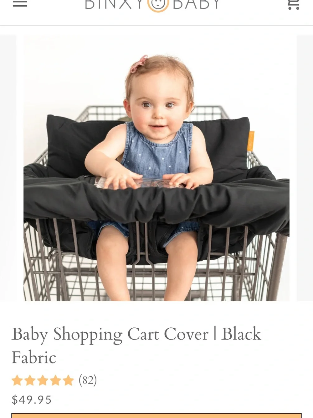 Binxy Baby shopping cart cover